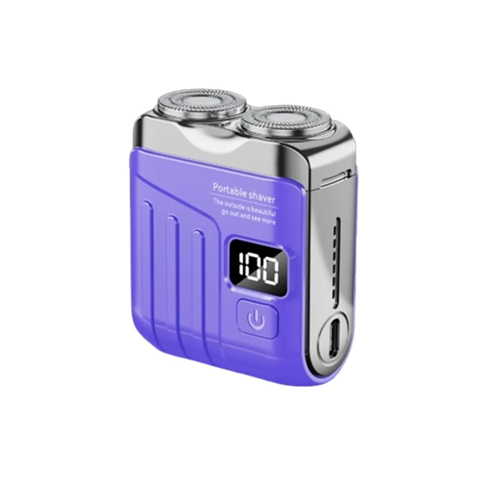 

Магнитная бритва с двойной головкой и цифровым дисплеем, перезаряжаемая мини-электробритва, сверхчистая, тихая работа