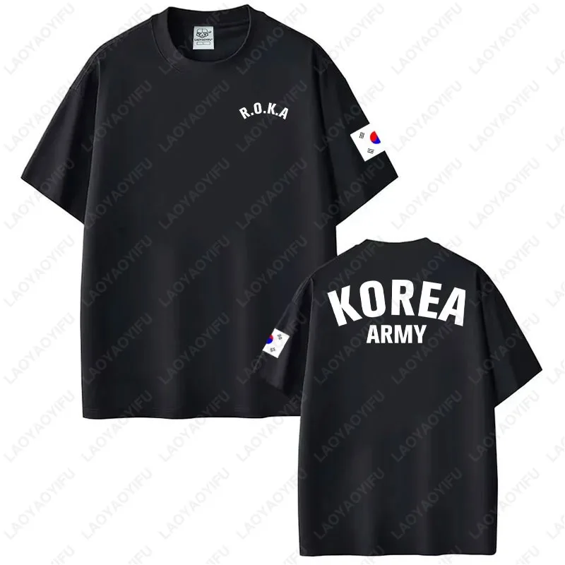 Camiseta clásica del ejército de Corea para hombres y mujeres, camisetas de entrenamiento físico militar ROKA, ropa de calle de moda de verano, camiseta Unisex para veteranos para adultos