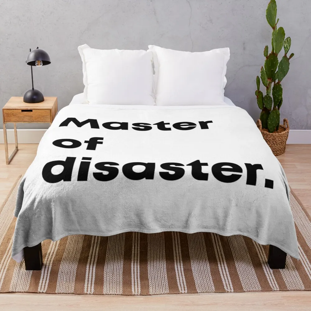 Master of disaster. Typographic statement Throw Blanket funny gift wednesday Blankets