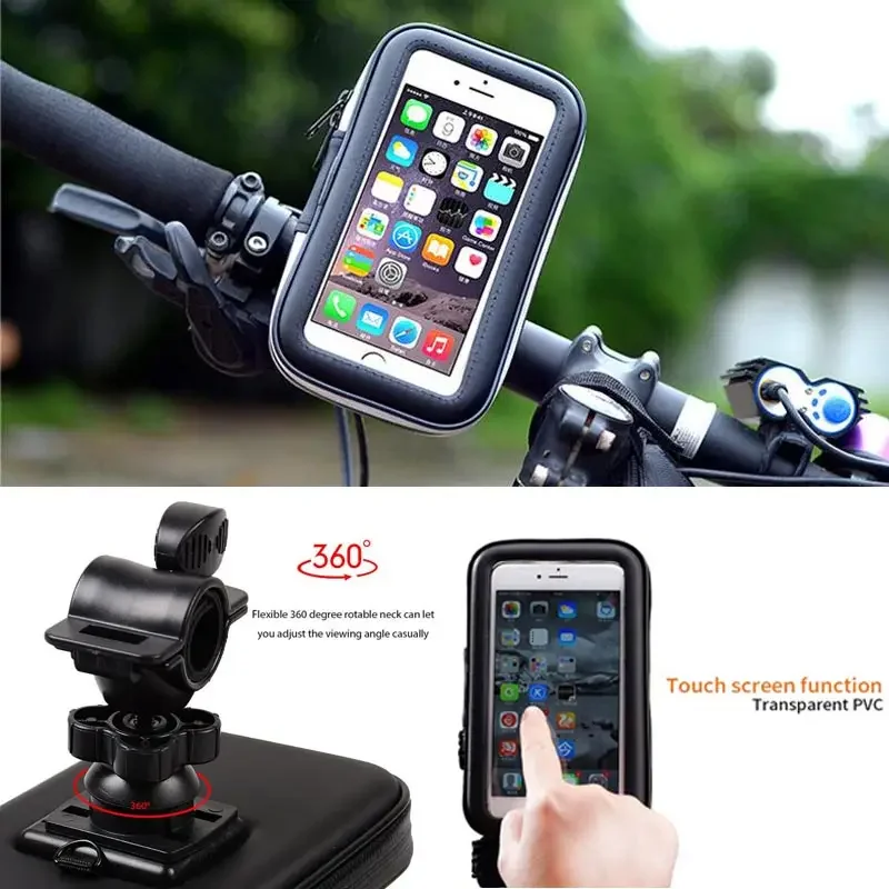 2024 Motorcycle Telephone Holder Support Moto Bicycle Rear View Mirror Stand Case Mount Waterproof Scooter Motorbike Phone Bag