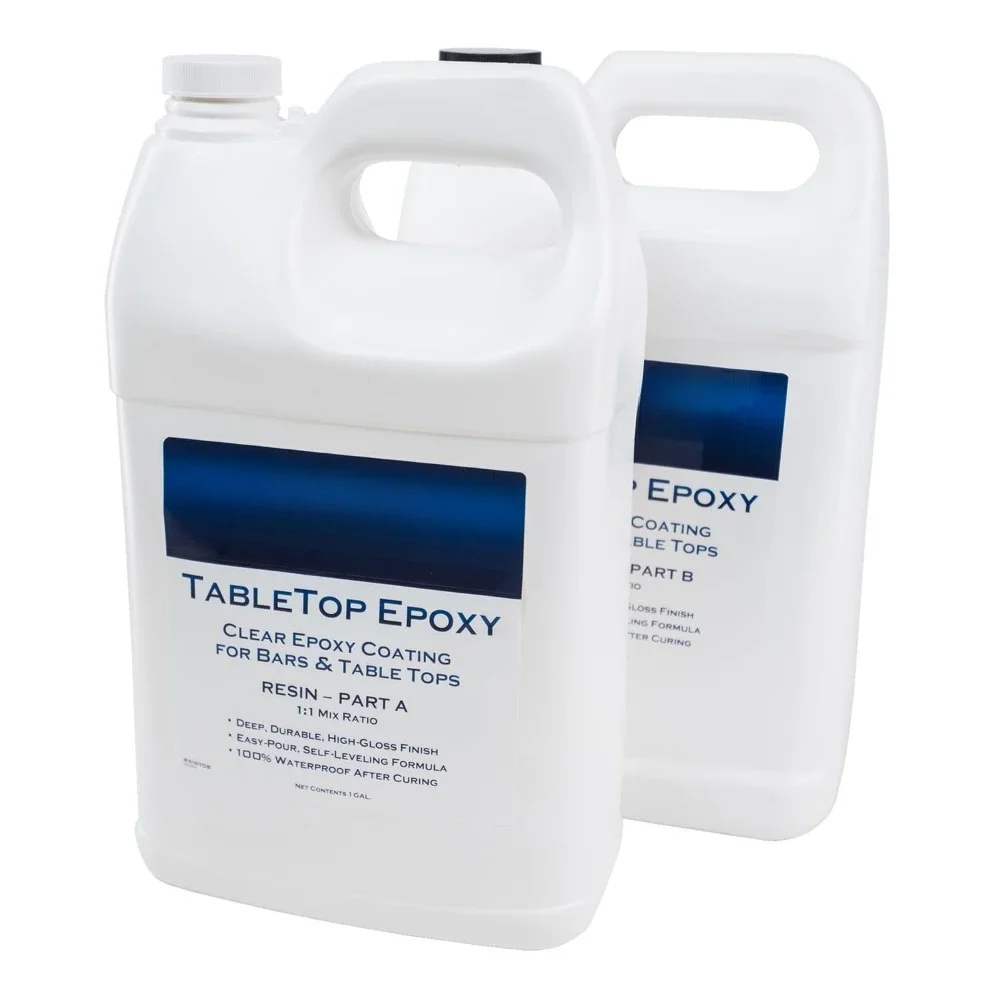 

Table Top Epoxy Resin 2 Gallon Kit - Crystal Clear Coating and Casting Resin for Bar Tops, Table Tops, Wood, Concrete, Epoxy