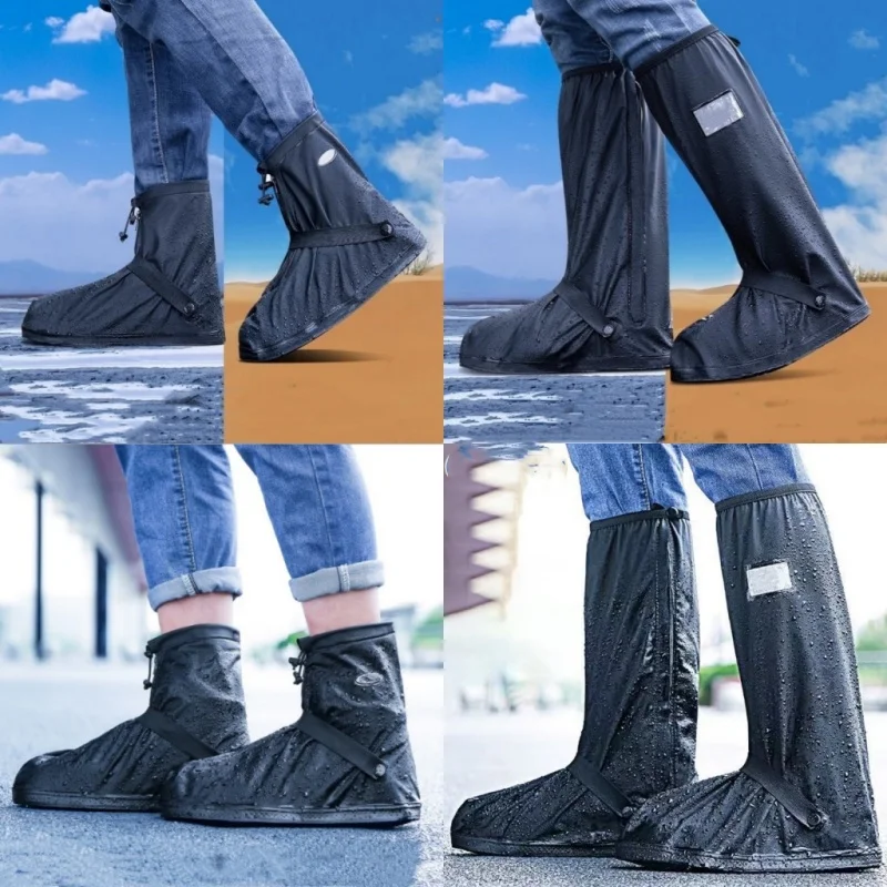 Reusable Anti-Slip Oxford Waterproof Shoes Cover Water Boots Cycling Hiking Overshoes Rain Snow Wet Sand Shoes Protectors S-XXL