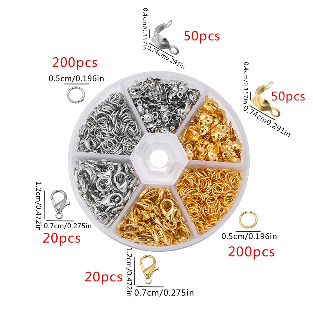 

540pcs Stainless Steel Lobster Clasps Bead Fasteners Jewelry Making DIY Accessories for Bracelets Necklaces Wholesale Materials