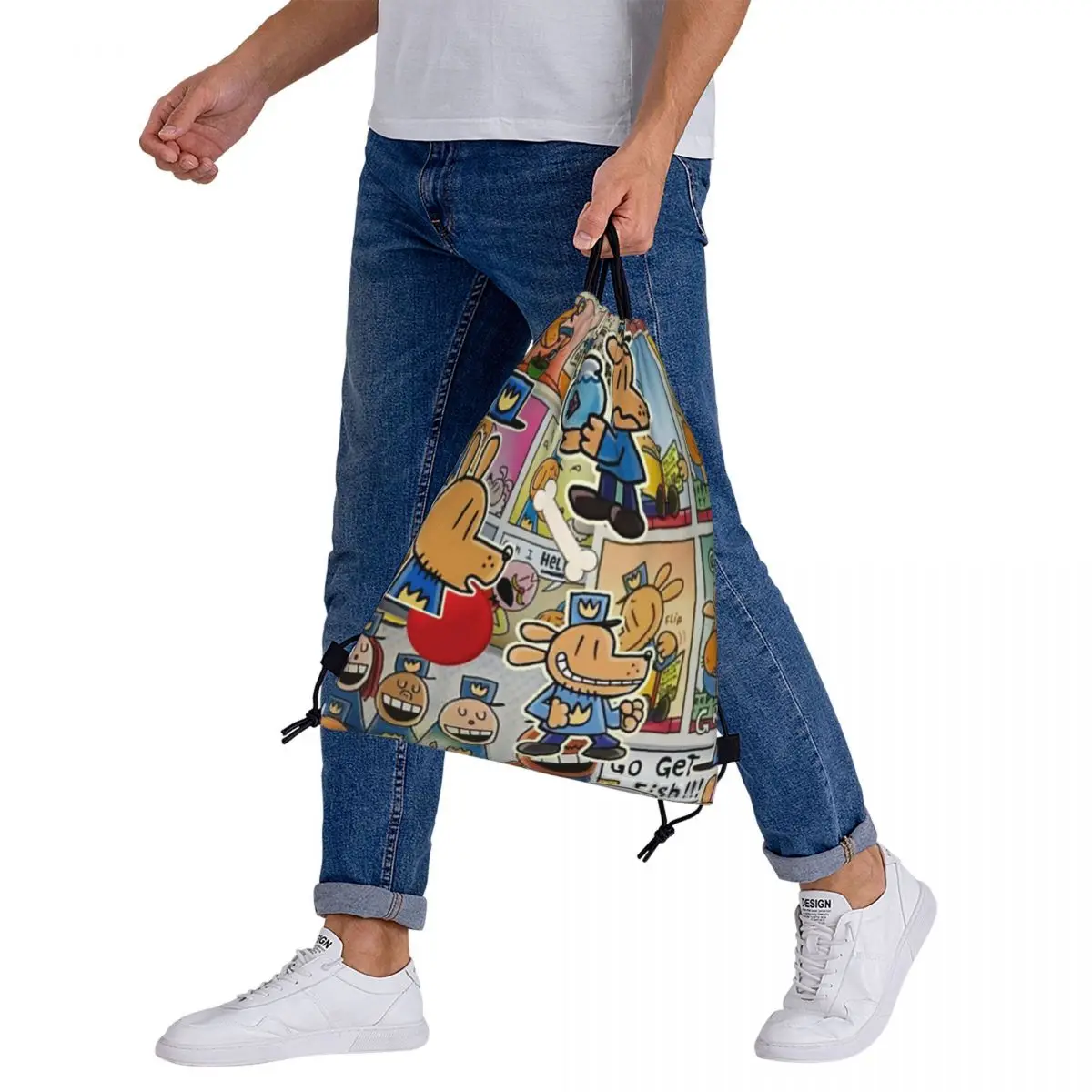 Рюкзаки с героями мультфильмов «Собака», «Человек», модные карманные сумки для обуви на шнурке, сумки для книг для школы путешествий