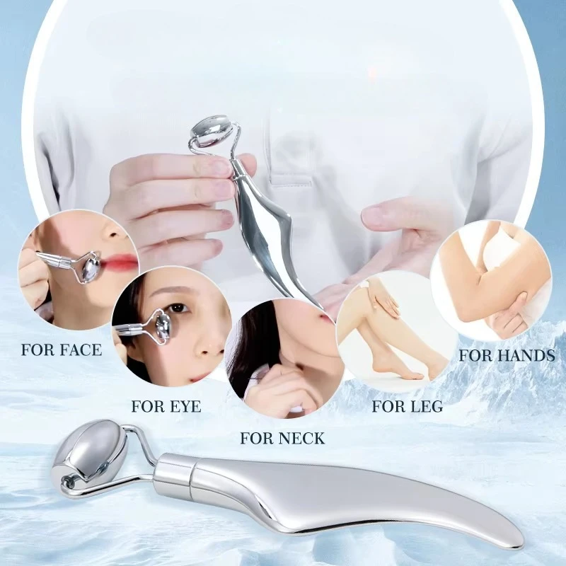 Wałek do twarzy Gua Sha Narzędzie do masażu twarzy i szyi ze stali nierdzewnej Ujędrnianie skóry Lifting twarzy Wałek do masażu pielęgnacji urody