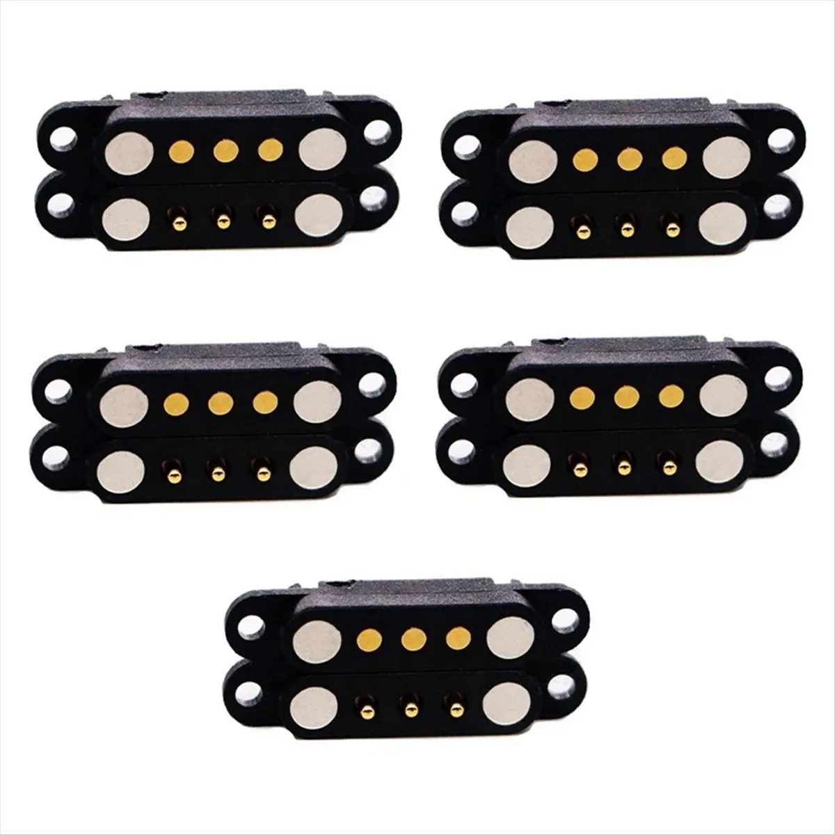 A49T 5Pair Magnetic Pogo Pin Connector 3Pin Pogopin Male Female 2.54 MM Spring Loaded Magnet Connector Power Socket