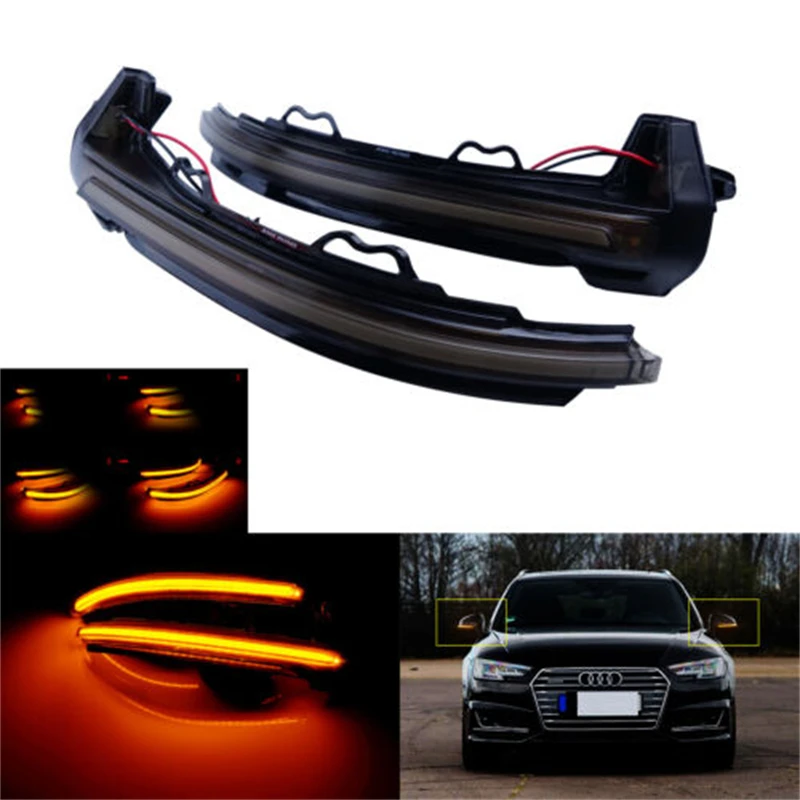 

Dynamic LED Wing Mirror Indicator Turn Signal Light For 2015-2022 Audi A4 B9
