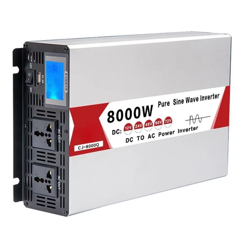 Pure Sine Wave Inverter 8000W 10000W 6000W Frequency Converter DC 12V 24V 48V To AC 220V 230V 110V Solar Power Bank Transformer