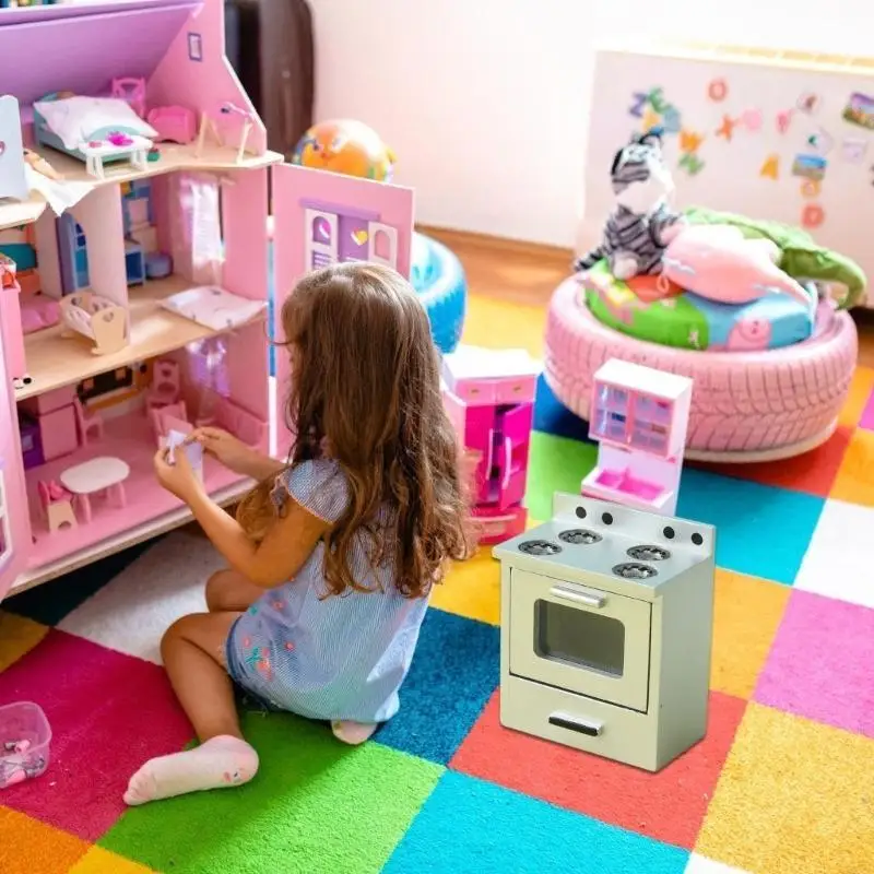 M89C Miniature Kitchen Cabinet Model Doll House Accessories Role Play Appliance Set