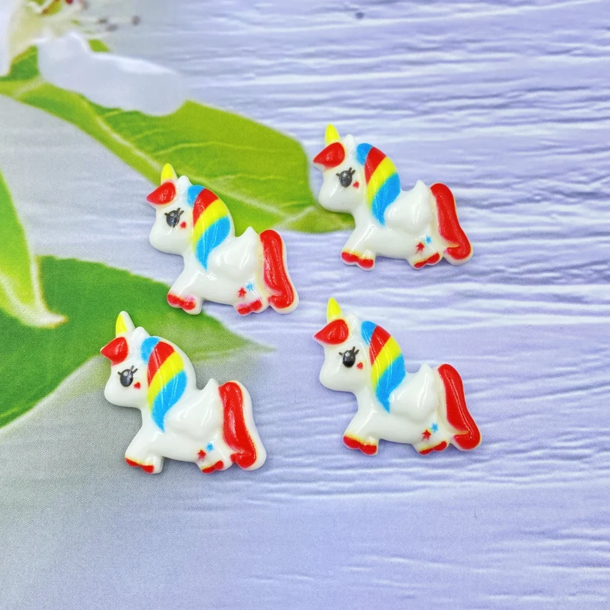 20PCS Resin kawaii color unicorn flat back DIY figurine  scrapbook home décor craft accessories