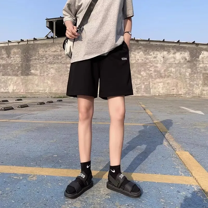 Hong Kong style five point sports shorts women's summer thin style new loose wide leg casual straight leg shorts casual pants