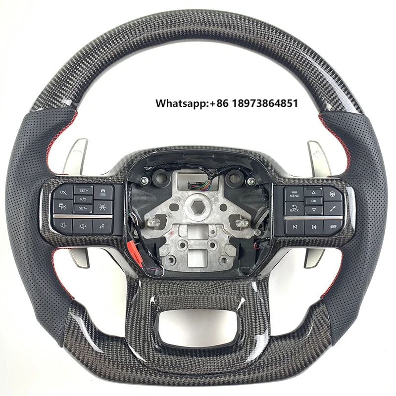 

Car Carbon Accessories for Ford Raptor F150 2021 2022 2023 Carbon Fiber Heated Steering Wheel