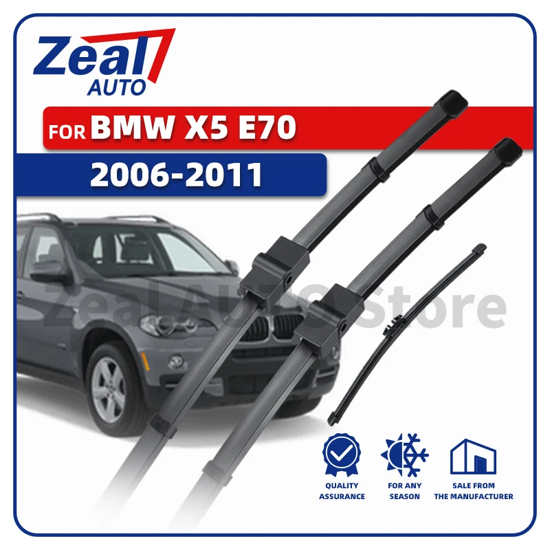 

LHD Front Rear Wiper Blades For BMW X5 X5M E70 2006-2011 2007 2008 2009 2010 3pc Windshield xDrive Brushes Accessories 24"20"15"