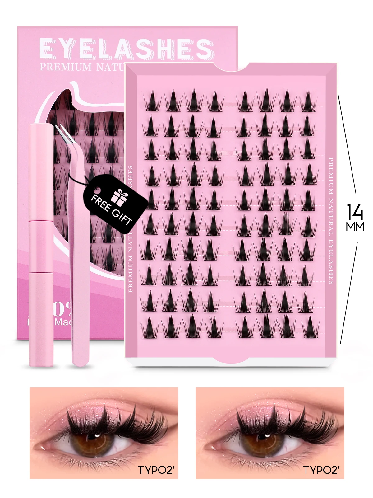 Manga Lashes Kit Natural Volume Cluster Eyelashes