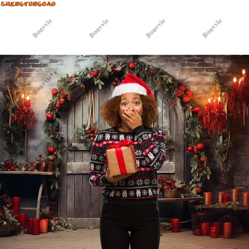 Bonvvie feliz natal pano de fundo árvore de natal presentes boneco de neve família festa decoração fundo photocall fotografia para estúdio foto