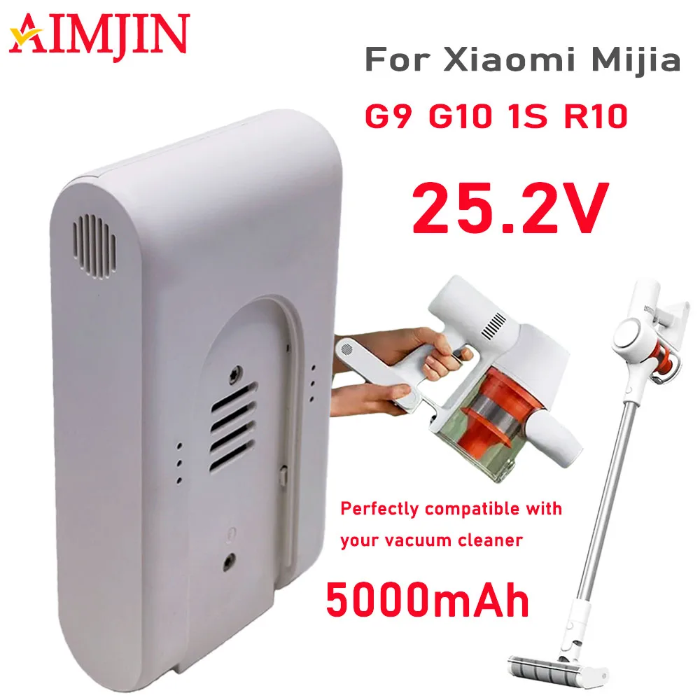 

NEW 25.2V Rechargeable lithium ion Battery Pack 5000mAh for Xiaomi Mijia G9 G10 Wireless Vacuum Cleaner 5000mAh Accessories