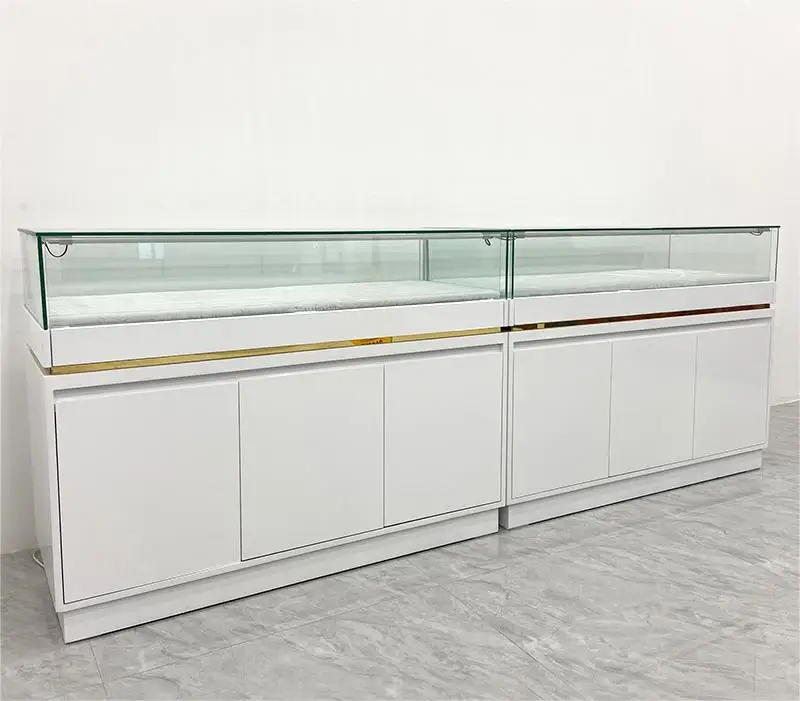 Custom.Gold Led Lighting Watches Jewelry Showcase High End Luxury Wood Jewelry Display Cabinet Store Jewelry Display case