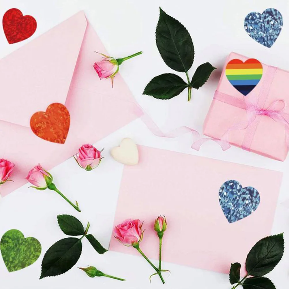 

1000 pcs Heart Shape Stickers Creative Sealing Labels Gift Packaging Decoration Wedding Mother'S Day Valentine'S Postcard