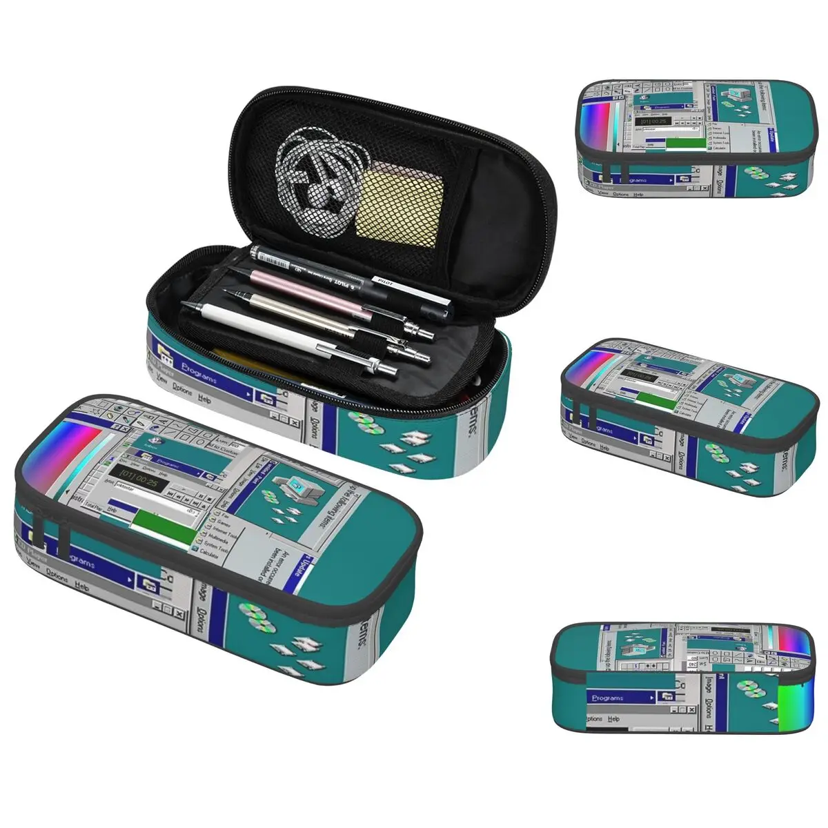 Windows 95 Collage Pencil Case for Studen Gifts Pen Box Pencil Bag Stationery Supplies Pen Holder Bag
