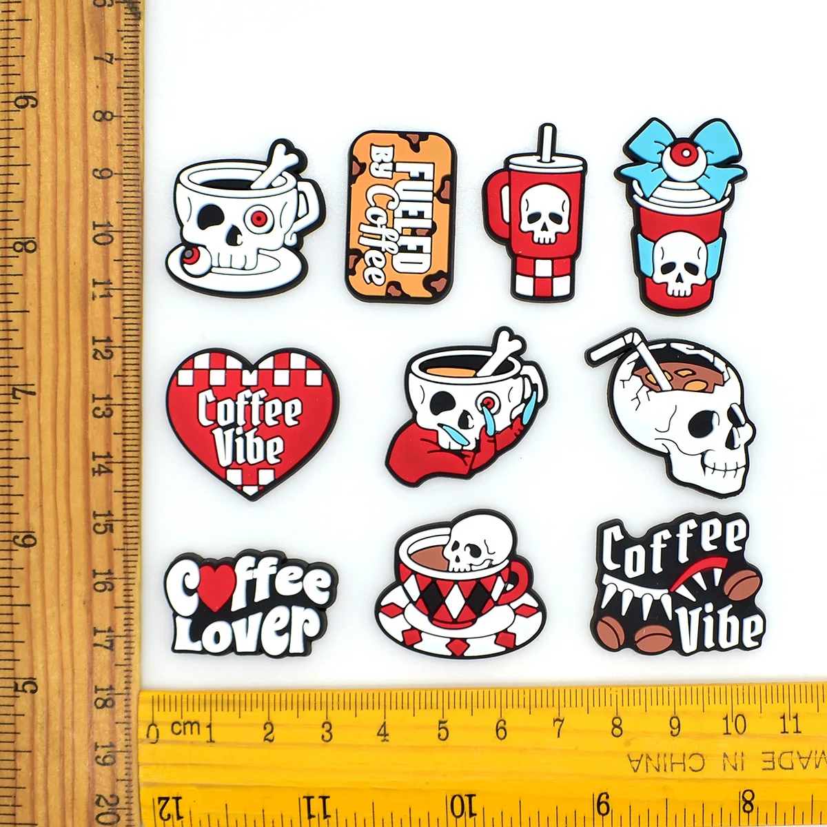 Halloween coffee cup series shoe flower hole shoe accessories DIY removable soft rubber garden shoes decorative buckle
