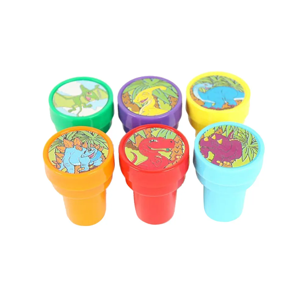 

Набор из 12 мультяшных штампов для детей: милые животные и динозавры, развивающие игрушки