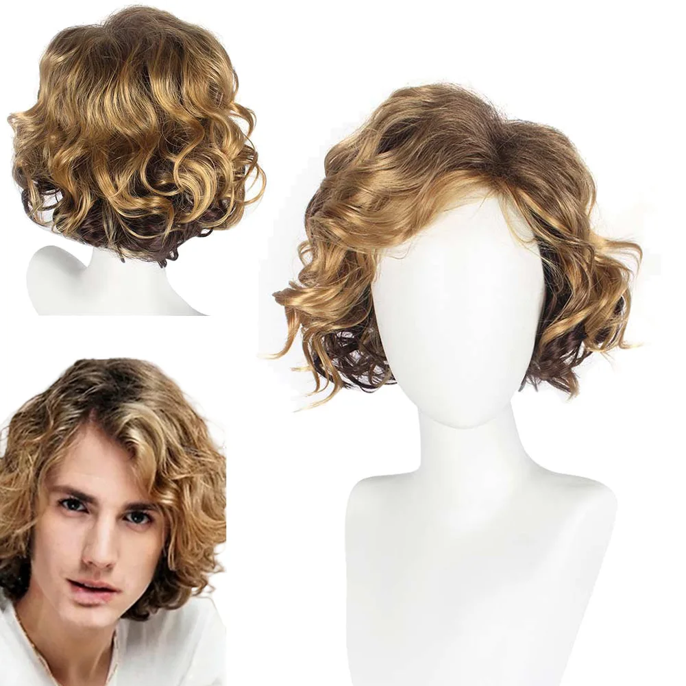 

Fantasia Anakin Wigs Curly Hair Movie Space Battle Knight Disfraz Costume Accessories Men Fantasy Halloween Carnival Party Props
