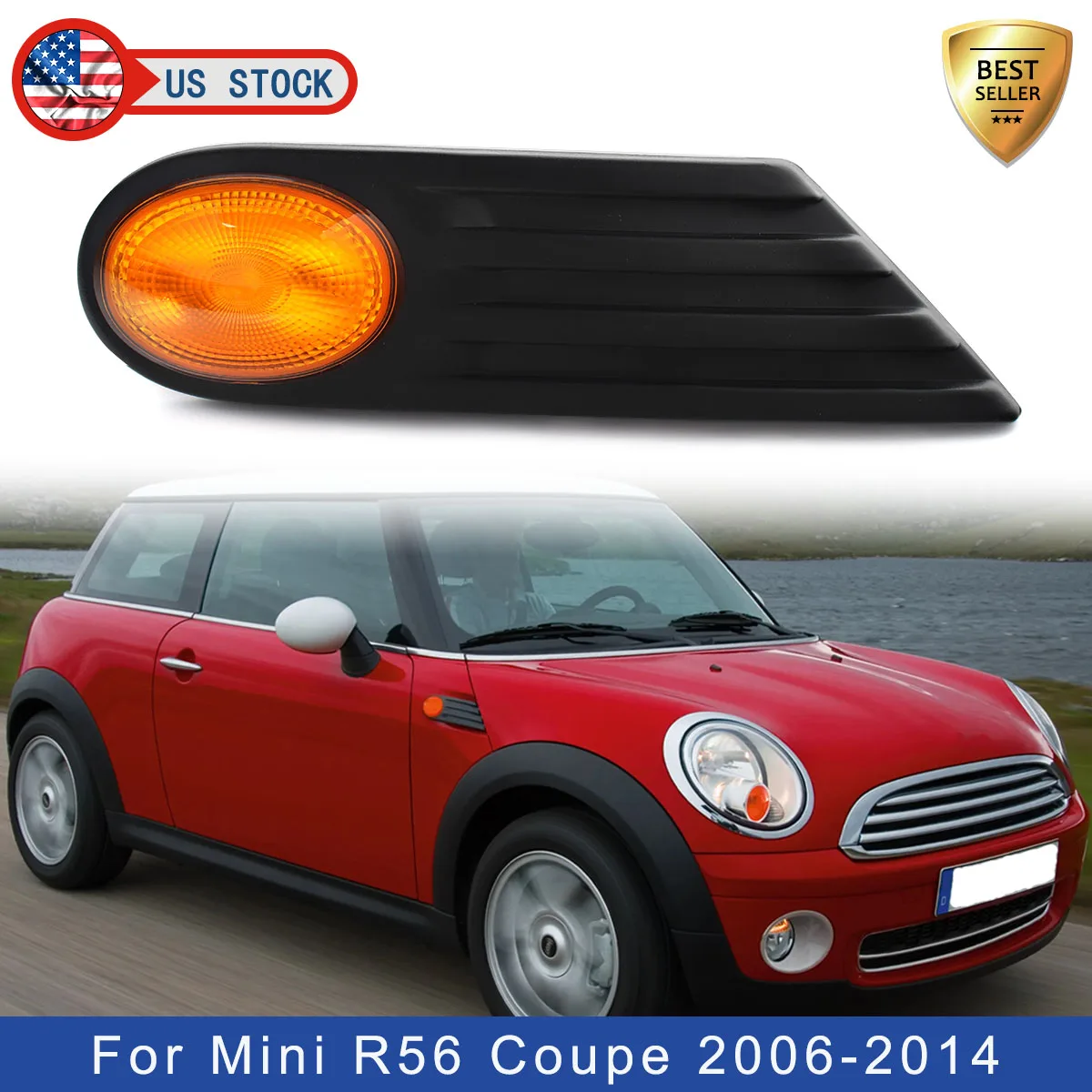 

Для 2007-2013 Mini Cooper R56 правое крыло, боковой габаритный фонарь, правая сторона пассажира