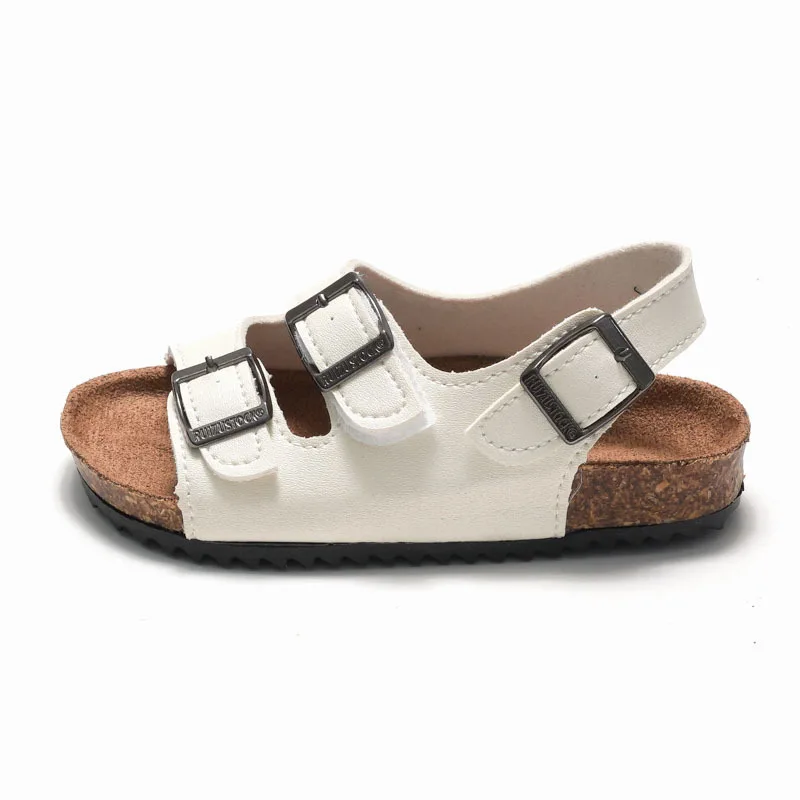 Summer Kids Large-Size Cork Flip-Flops Children Open-Toe Non-Slip Beach Sandals Boys Girls One-Strap Flip-Flops Everyday Casual
