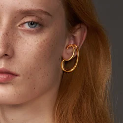 ENFASHION Irregular Line Earrings For Women Gold Color No Piercing Ear Cuff 2020 Fashion Jewelry Friends Gifts Kolczyki E1206