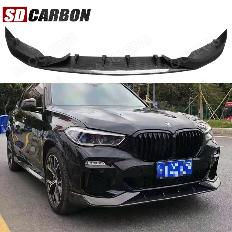 

For BMW X5 G05 2019-2023 Carbon Fiber Car Front Bumper Lip Front lip Diffuser Front Chin Spoiler AC style Body Kit