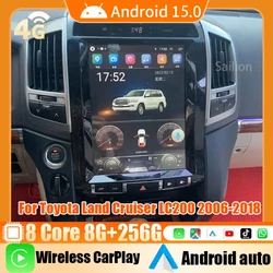 Android15 Car Radio For Toyota Land Cruiser LC200 2006-2018 Tesla Automotive Multimedia Carplay Auto WIFI Bluetooth Stereo 4G
