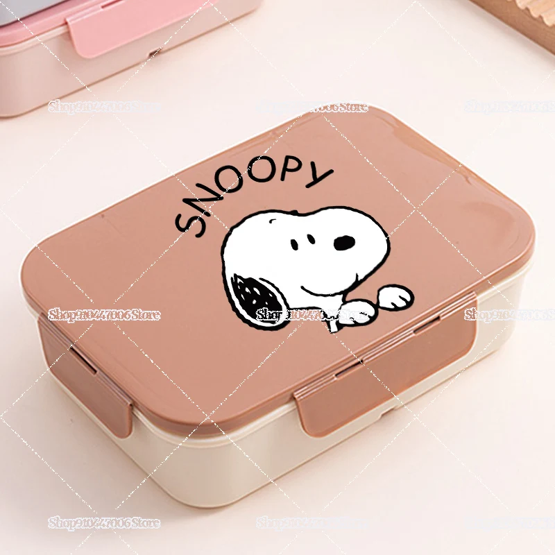 

Cartoon Anime Snoopies Flip Plastic Compartment Student Lunch Box Food Sealed Container Portable Lunch-Box for Office Workers