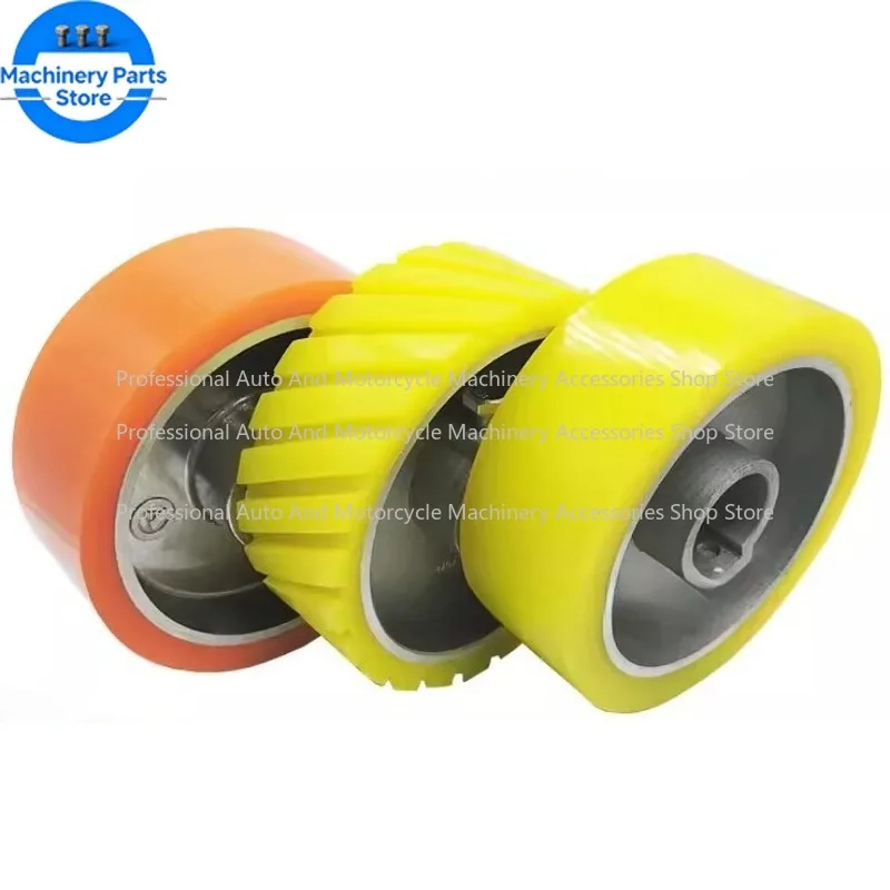 

1PC D120*d30*H50 and D140*d35*H50 Durable Aluminum Core Conveyance Ruuber Surface Wheel for Four-sided Planer Machine