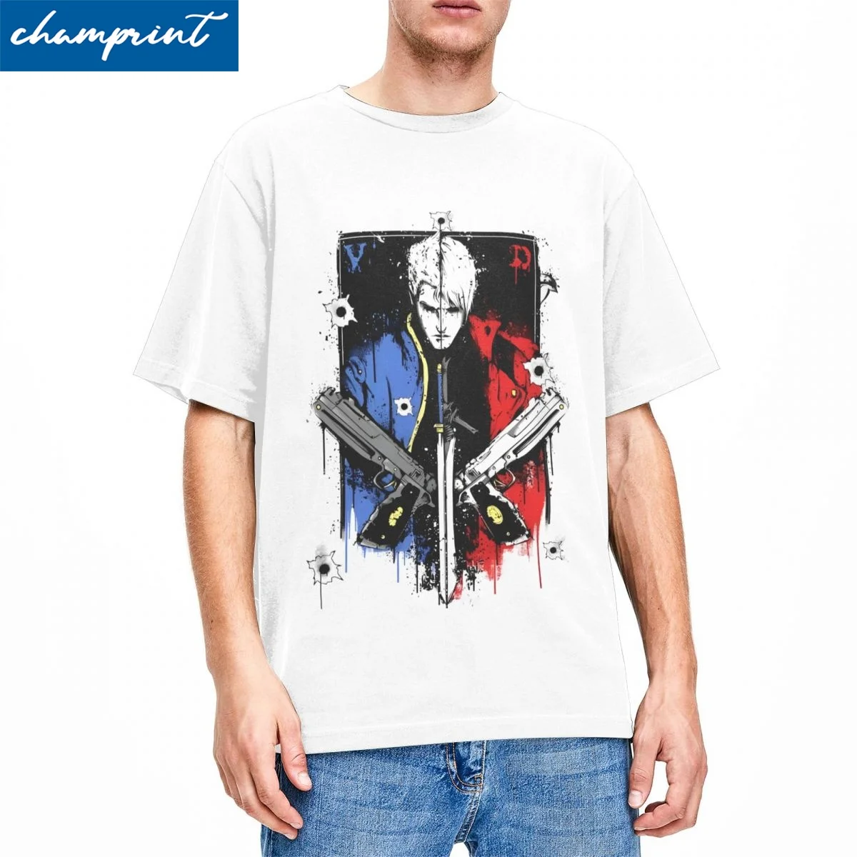 Game Vergil Dmc T-Shirts for Men Women Devil May Cry Fashion Pure Cotton Tees Crewneck Short Sleeve T Shirts Plus Size Tops