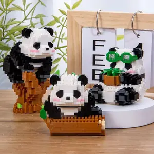 Yaratıcı mini sevimli panda ile mikro yapı taşları şablon elmas, 3d, hayvanlar, tuğla, bir DIY şehir bina oyuncaklar çocuklar için, çocuk hediye, çocuklar Lego city statüsündeki en iyi 10 satış 1