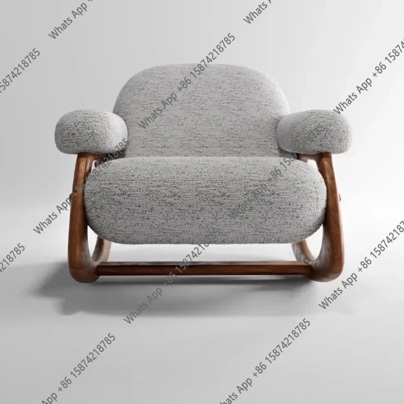 Sillón Reclinable X68 para Sala de Estar, Cómodo Sillón Gris para Balcón, Tela Italiana, Sillones para Sala de Estar, Muebles para Sala de Estar
