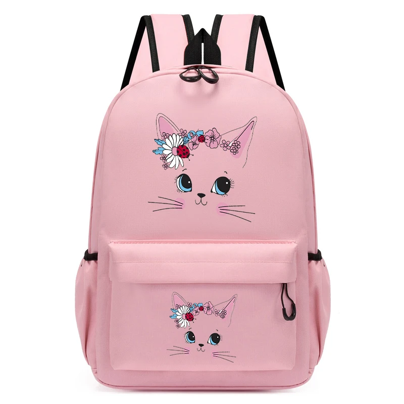 Kinder rucksack für Schul mode Schult aschen für Kinder Cartoon niedlichen Katzen gesichts druck Schul rucksack Taschen Kindergarten Bücher tasche