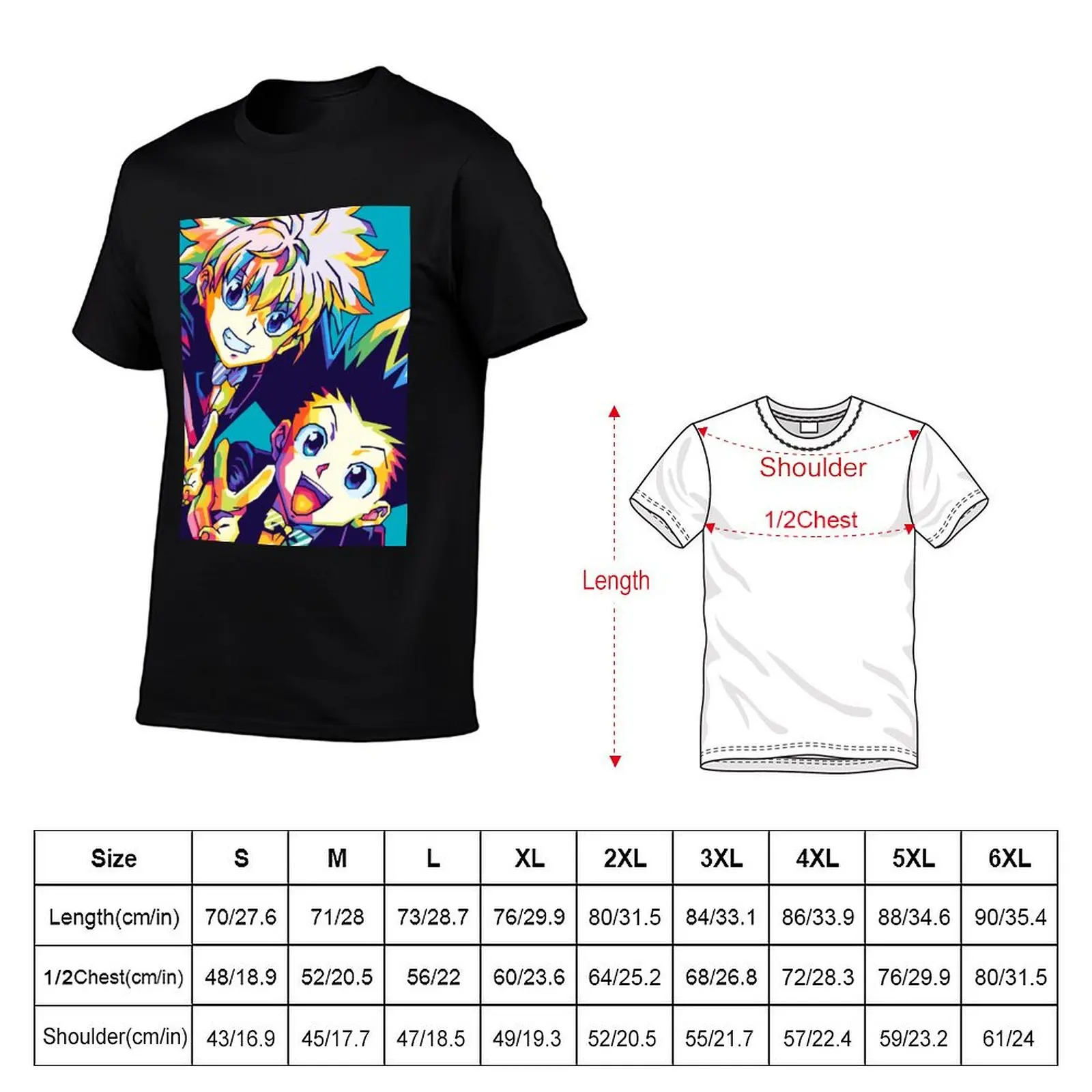 Killua And Gon Cool Wpap Art T-Shirt shirts graphic tee anime graphic tee shirt blanks mens tall t shirts