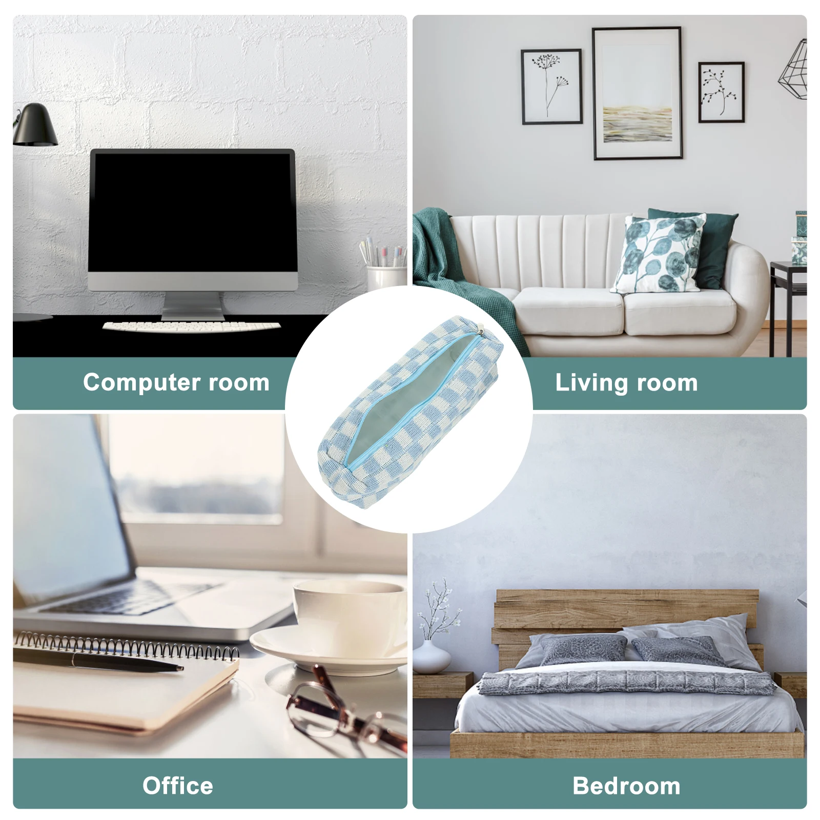 

Checkered Pencil Case Small Size Large Capacity Lightweight Durable Washable Portable Stationery Organizer For Students Artists