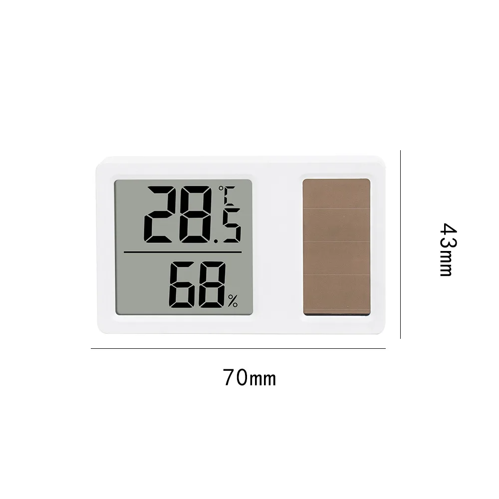 Solar power Temperature and Humidity Meter Mini Portable Humidity Digital Electronic Temperature Detection Meter for Bedroom