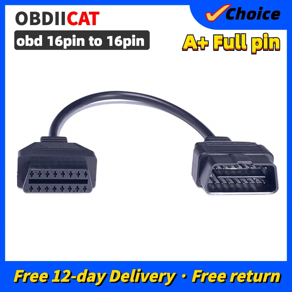 

OBD2 Extension Cable 16 Pin OBDII OBD 2 EOBD Extend 16pin Female to Male Connector for Car Diagnostic Tool