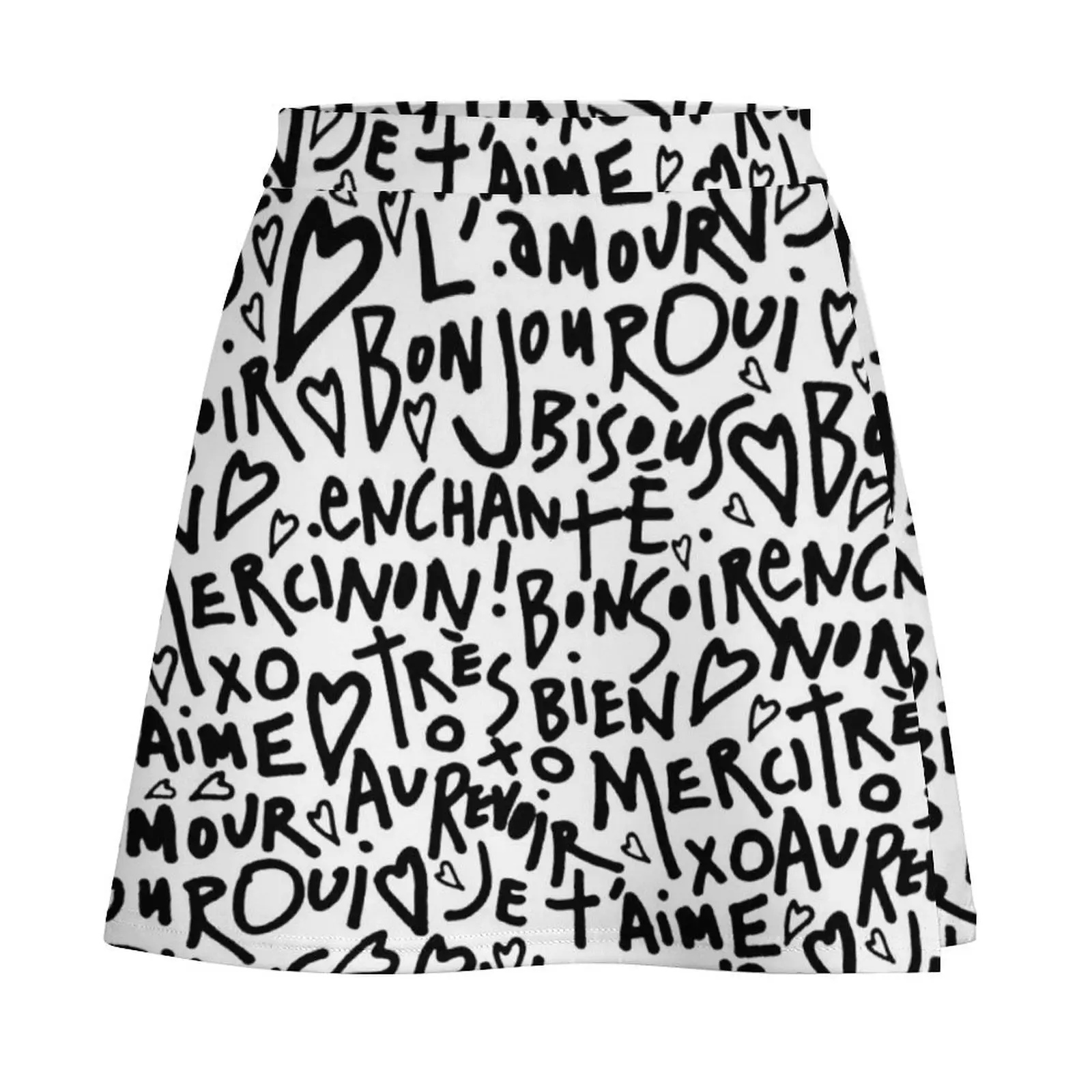 I HEART FRENCH Mini Skirt skorts for women Kawaii korean style clothes korean ladies summer Mini Skirt