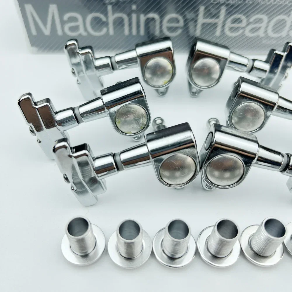 

Q-X- Music Store--brand new-J-109 3R+3L Chrome Silver Electric Guitar Machine Heads Tuners Guitar Tuning Pegs