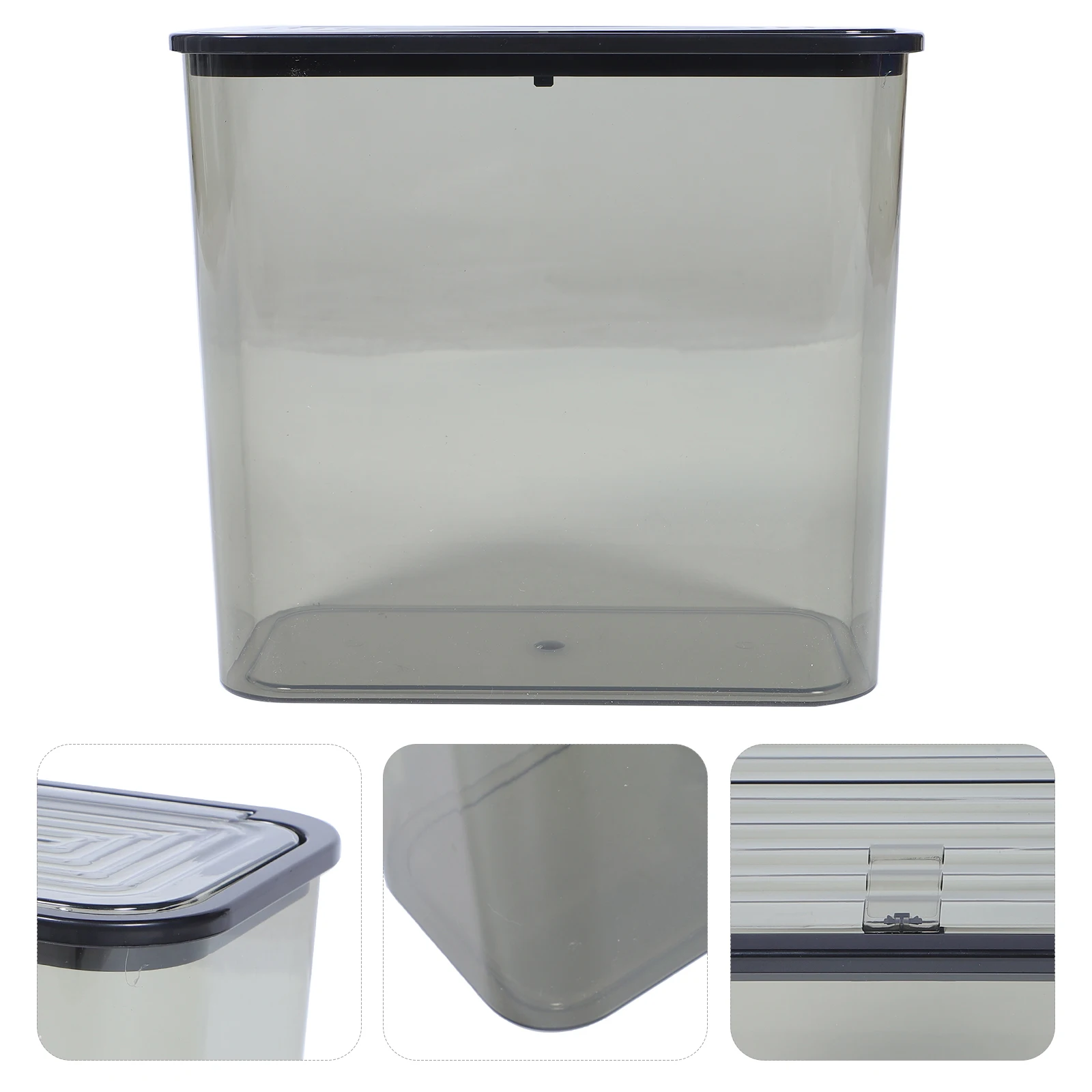 

Plastic Garbage Can With Lid 45 Gallon Transparent Trash Bin For Kitchen Bathroom Bedroom Clear Waste Container Square Dustbin