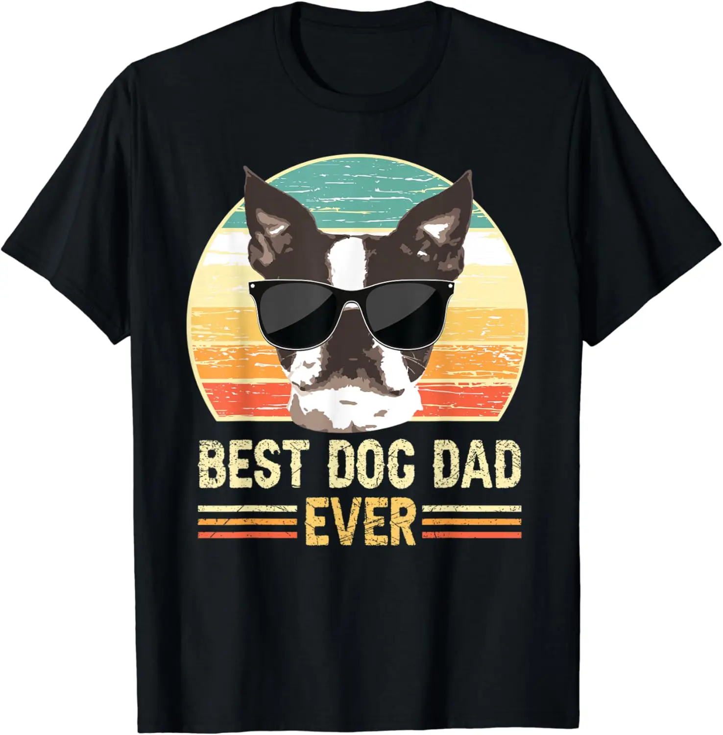 

Funny Retro Best Dog Dad Ever Shirt, Dog with Sunglasses T-Shirt