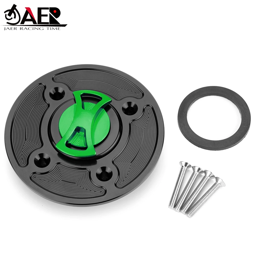 Aluminum Motorcycle Keyless Fuel Gas Tank Cap Cover for Kawasaki Ninja 400 650 ZX6R Z900 Z650 Z400 Versys-X 300 Versys 1000