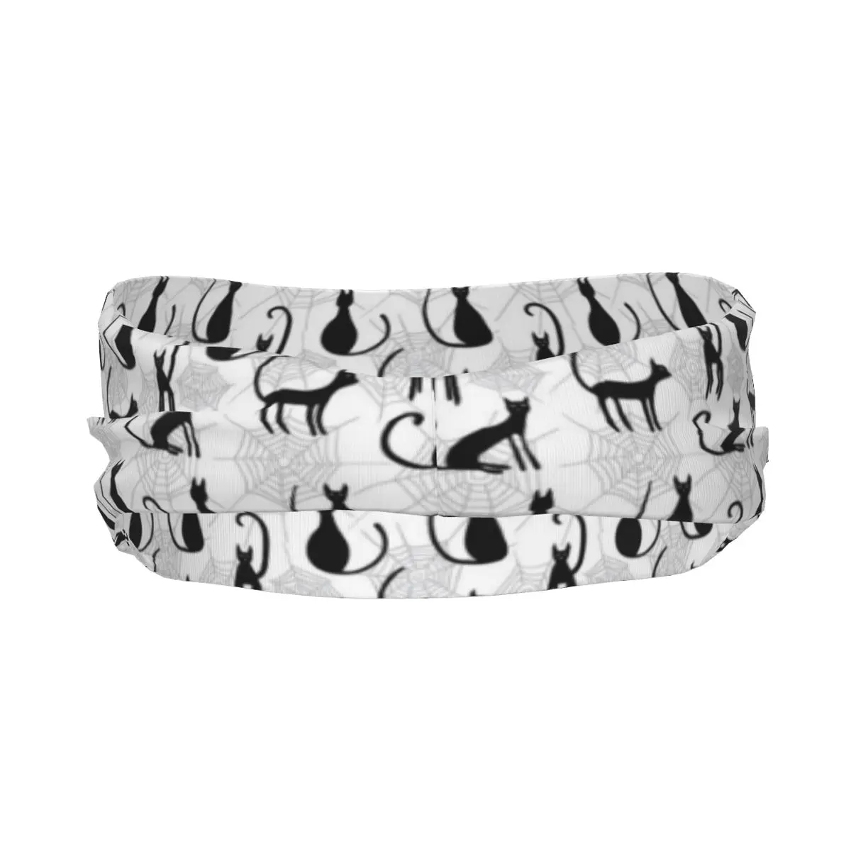 Sports Headband Black Cats Pattern Fitness Sweatband Absorbent Cycling Jog Hair Bandage