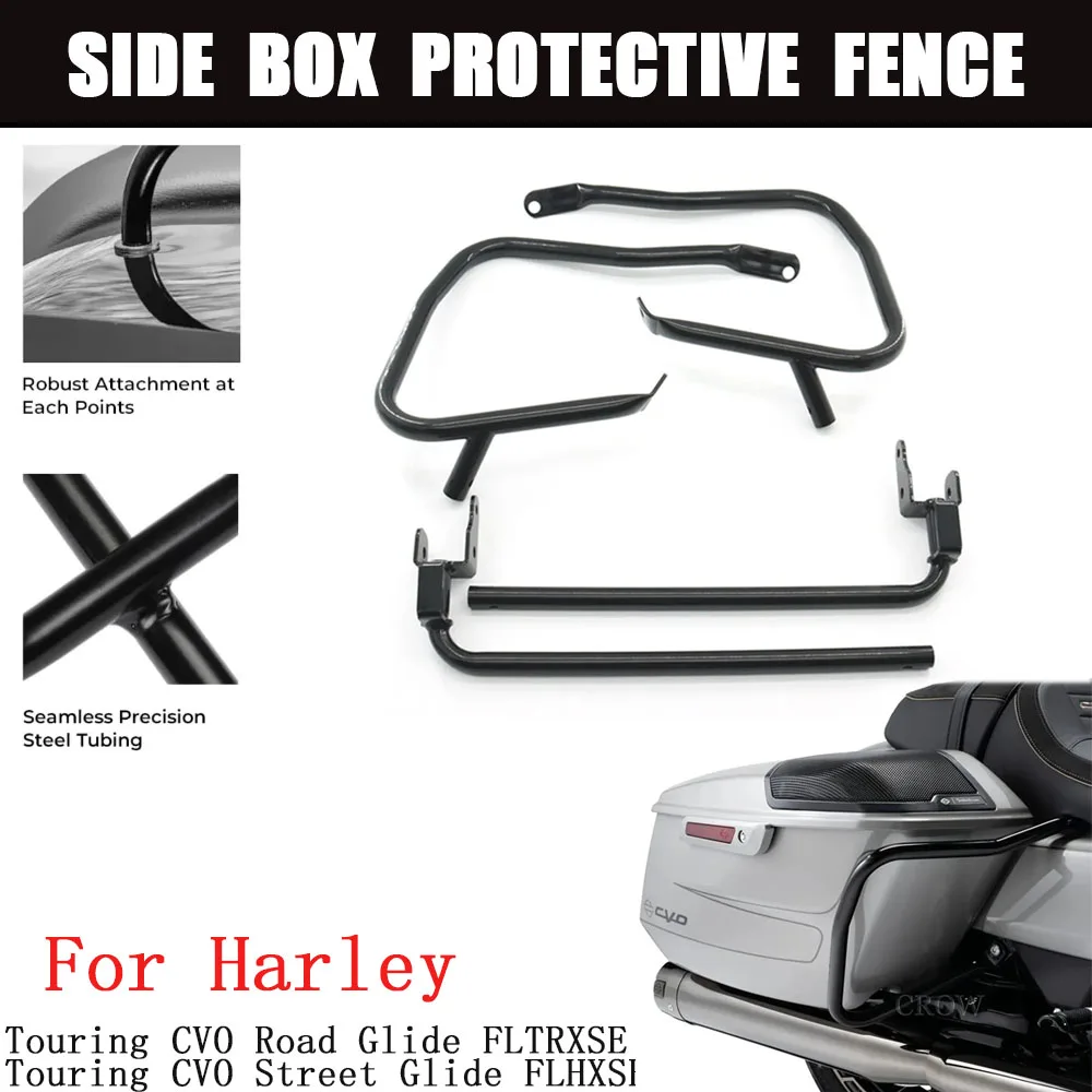 

New Motorcycle Side Box Guard Bar Side Box Anti Drop Guard Bar For Harley Touring CVO Road/Street Glide FLTRXSE 2023