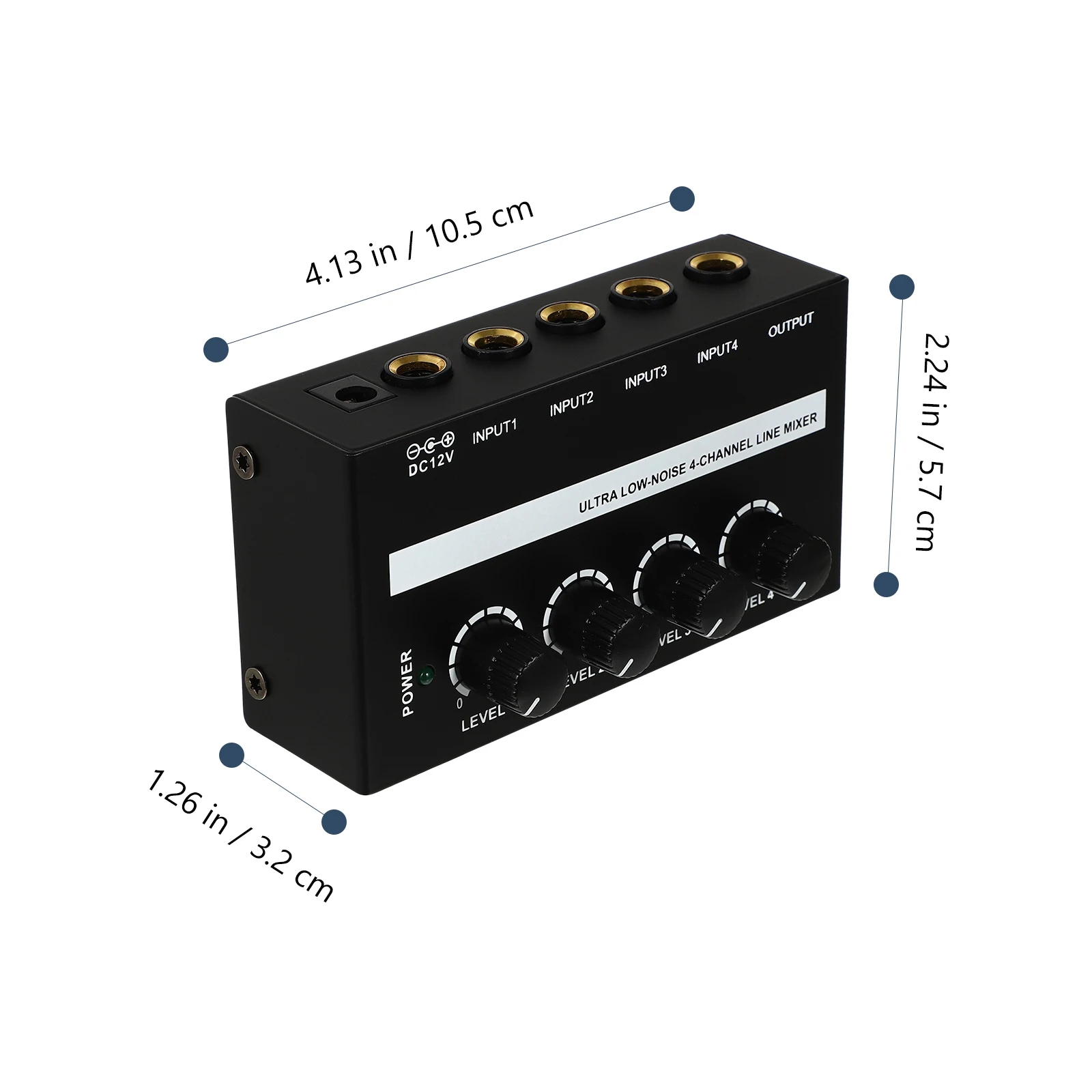 

4 Channels Audio Mixer Portable Mini Sound Black for Microphone Musical Instrument DJ Equipment Stage