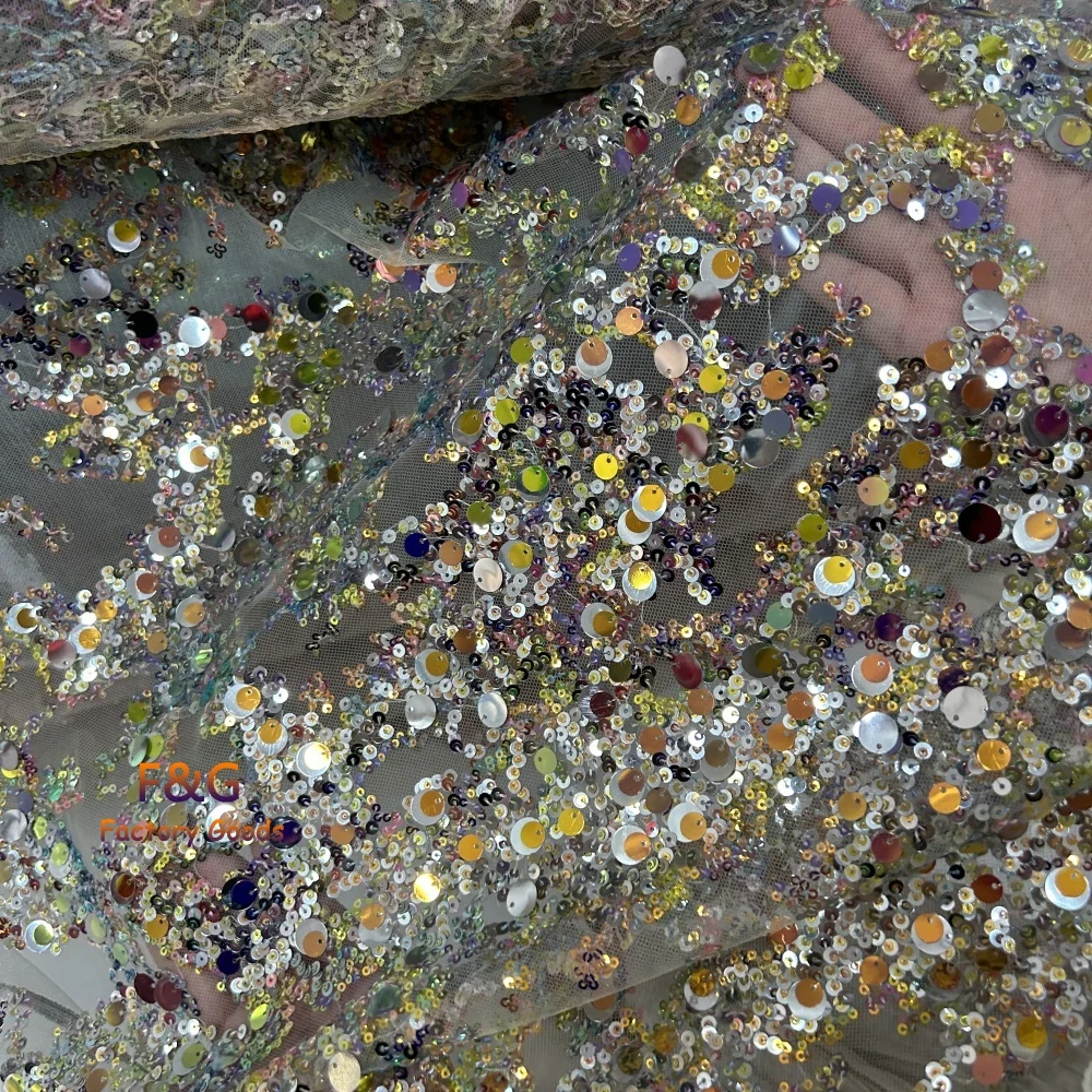 

Красочная вышивка блестками, мягкая сетчатая марлевая ткань, шитье, свадебное платье ручной работы, жемчуг, сделай сам, дышащая ткань